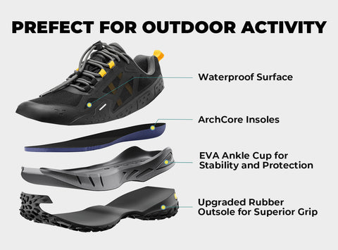 FitVille Men's Low - Top CreekCross Hiking Shoes V1 - 16