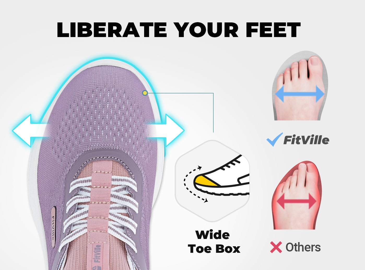 FitVille Women's ZephyrLite Walking Shoes V1 - 2