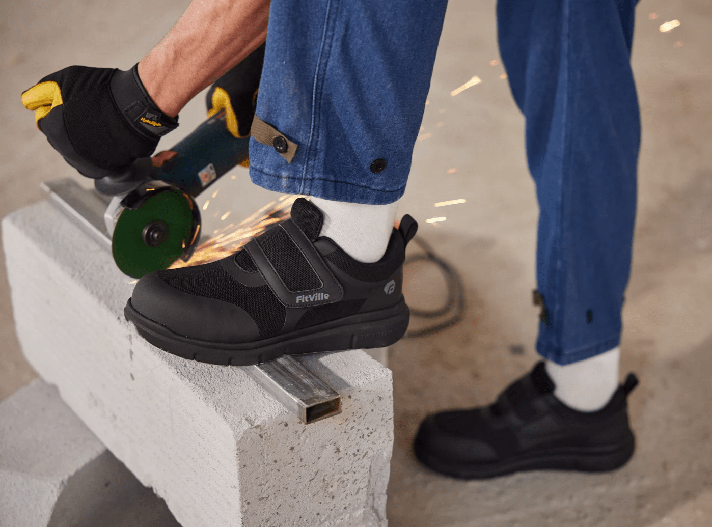 FitVille Men's Strap ToeShield Safety Shoes V1 - 2