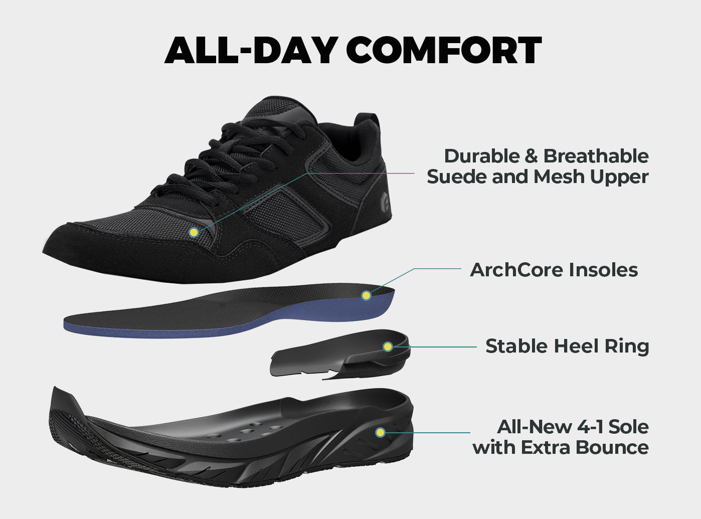 FitVille Men's Rebound Neo Walking Shoes V2 - 4