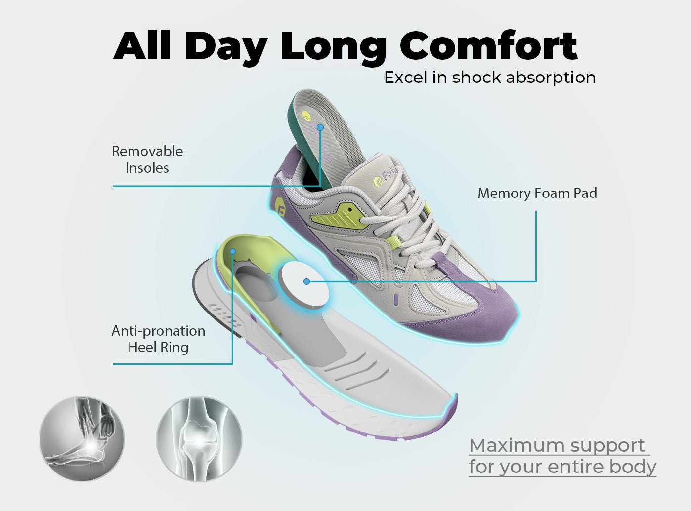 FitVille Women's Rebound Core Walking Shoes V1 - 4
