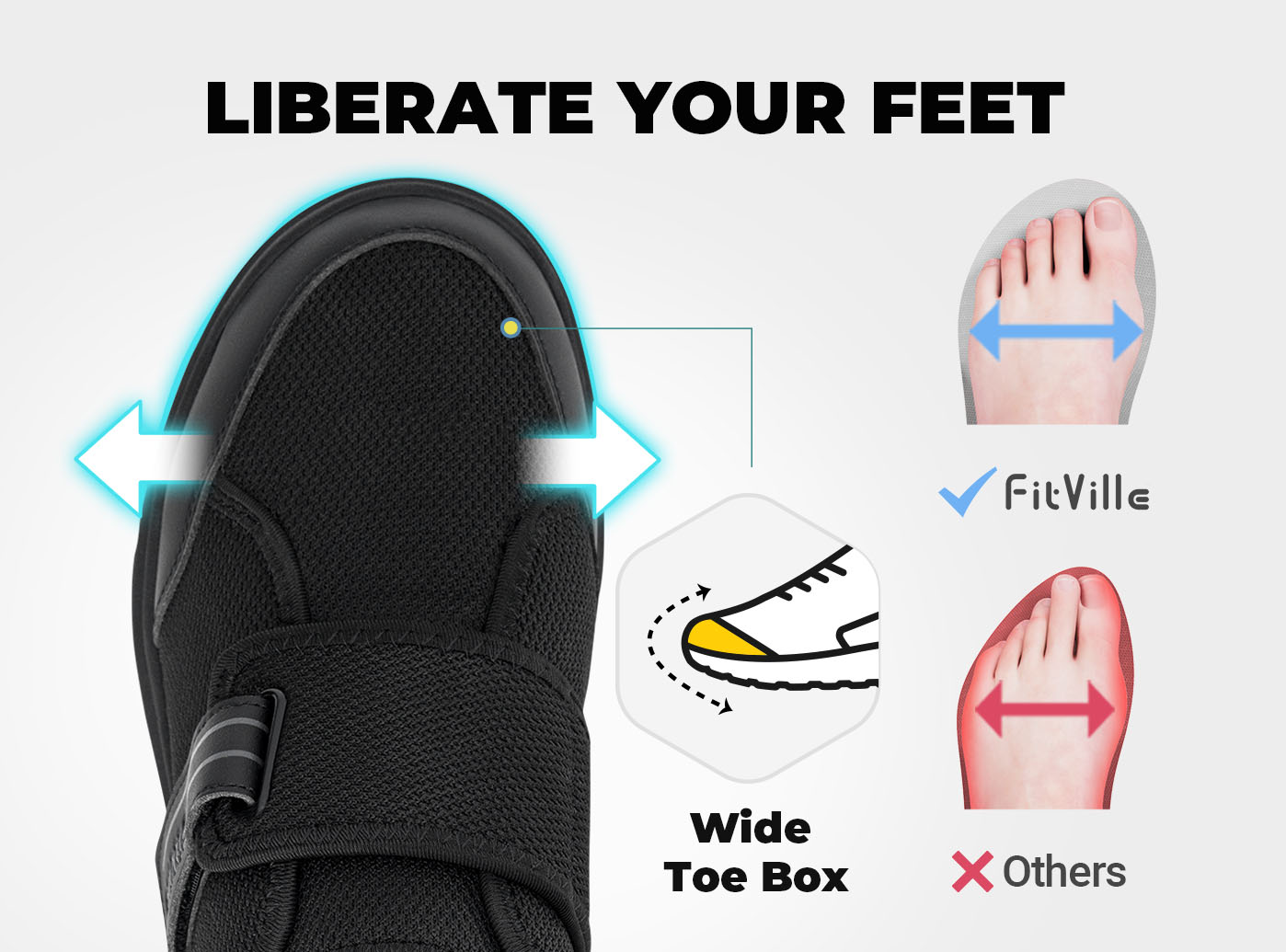 FitVille Men's EasyTop StrapEase Diabetic Shoes V10 - 3