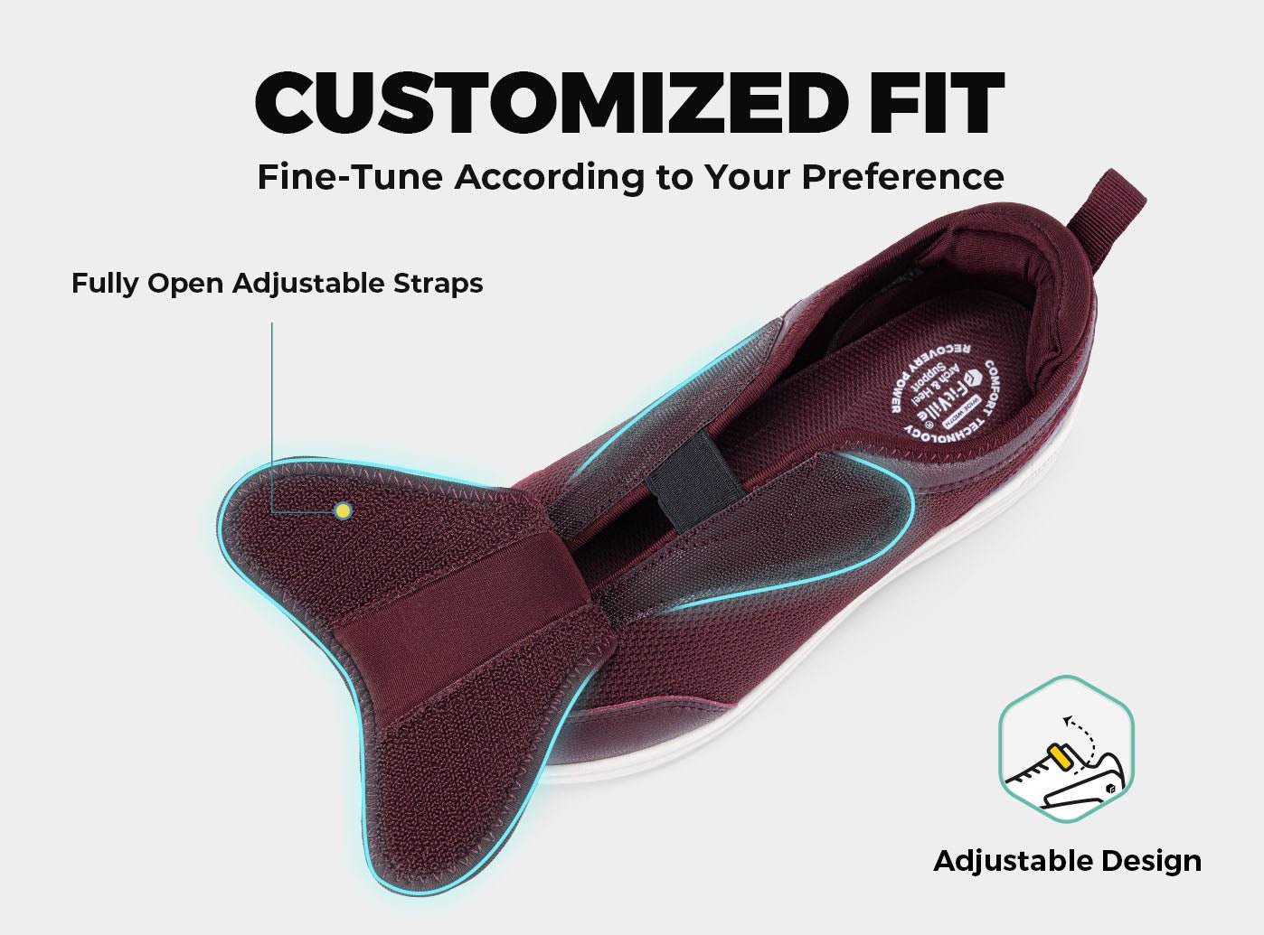 FitVille Women's EasyTop Wings Diabetic Shoes V9 - 3