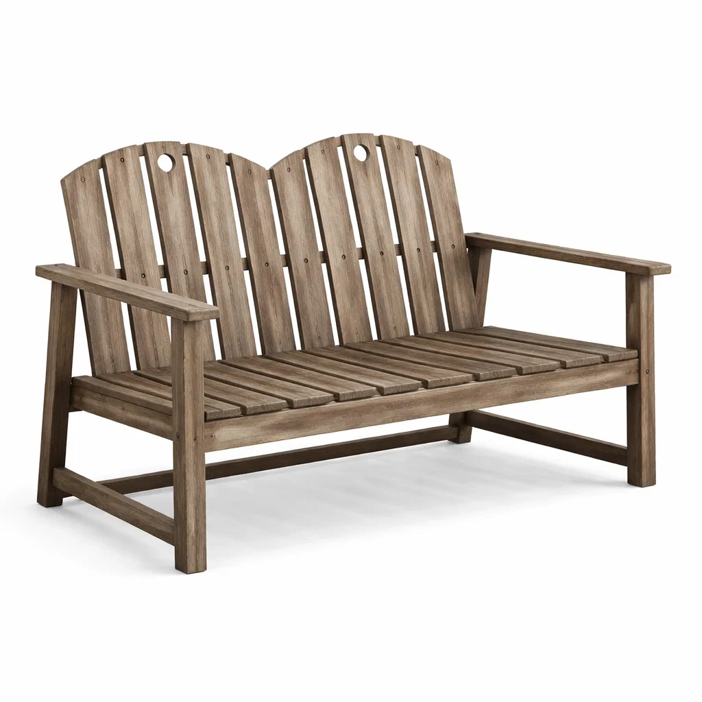 Panchina da giardino in legno di acacia per esterni-LUXEOASISVIBES
