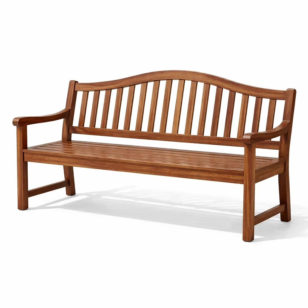 Panchina in legno di acacia naturale-LUXEOASISVIBES