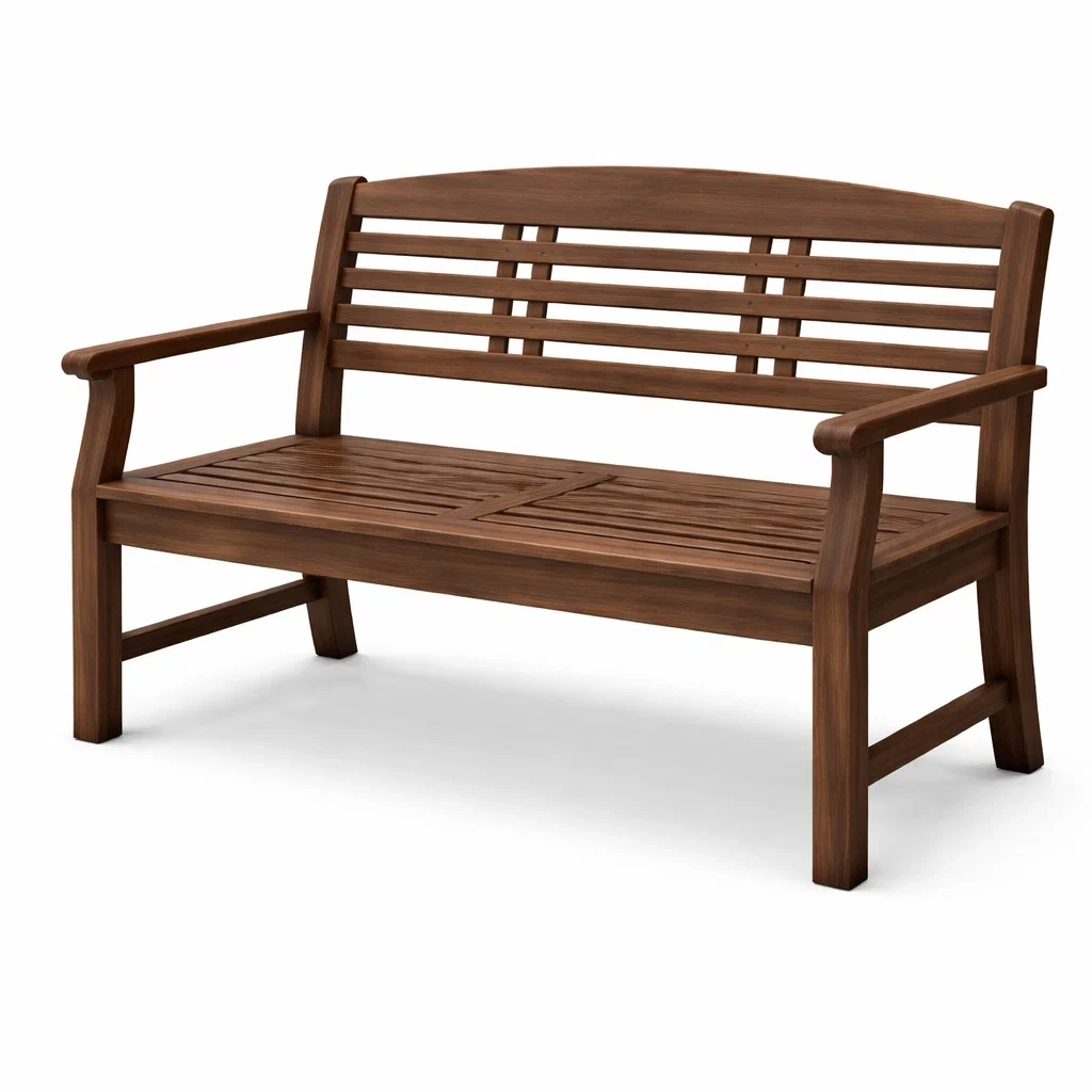 Panchina da giardino in legno di teak marrone-LUXEOASISVIBES