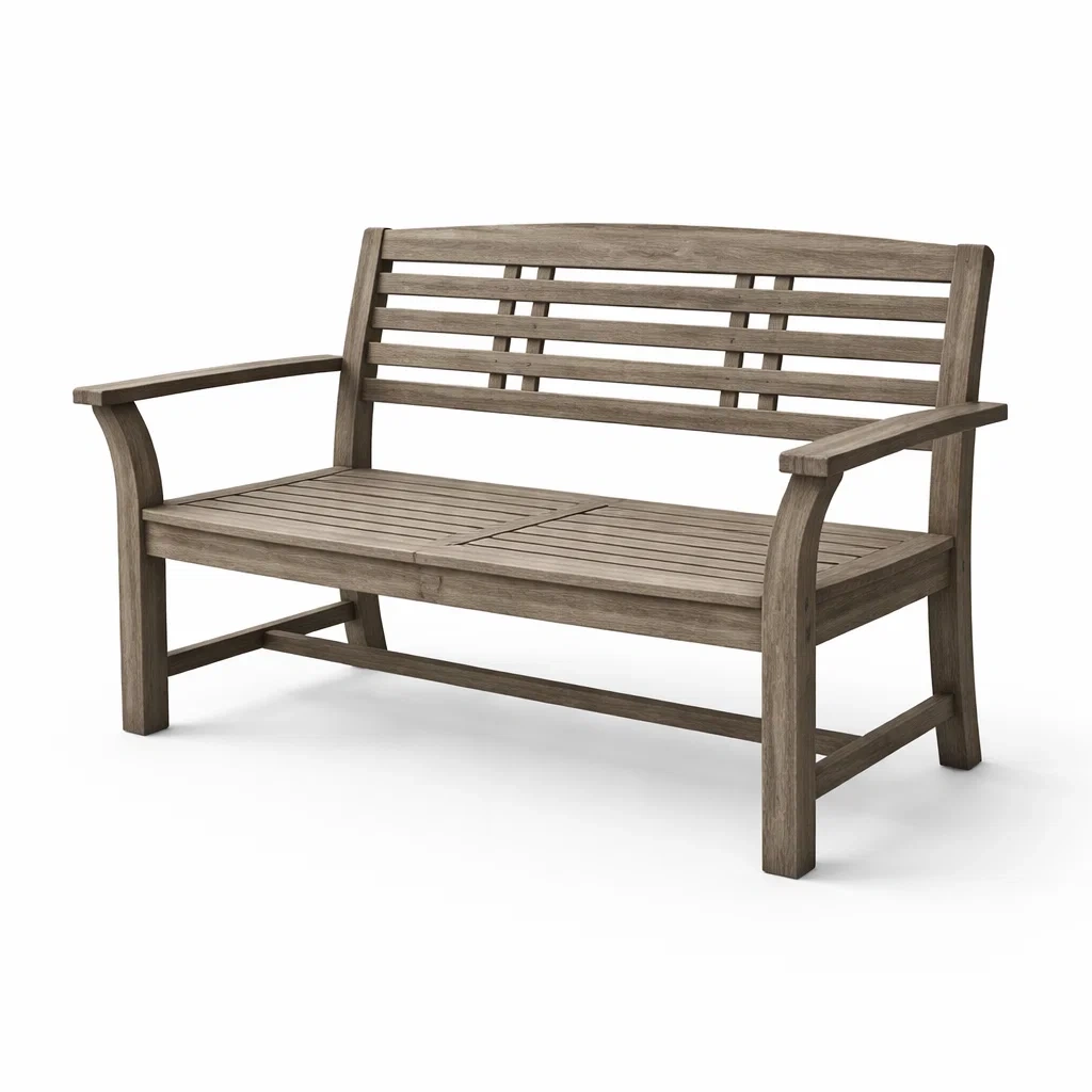 Panchina in legno di acacia marrone da esterno-LUXEOASISVIBES