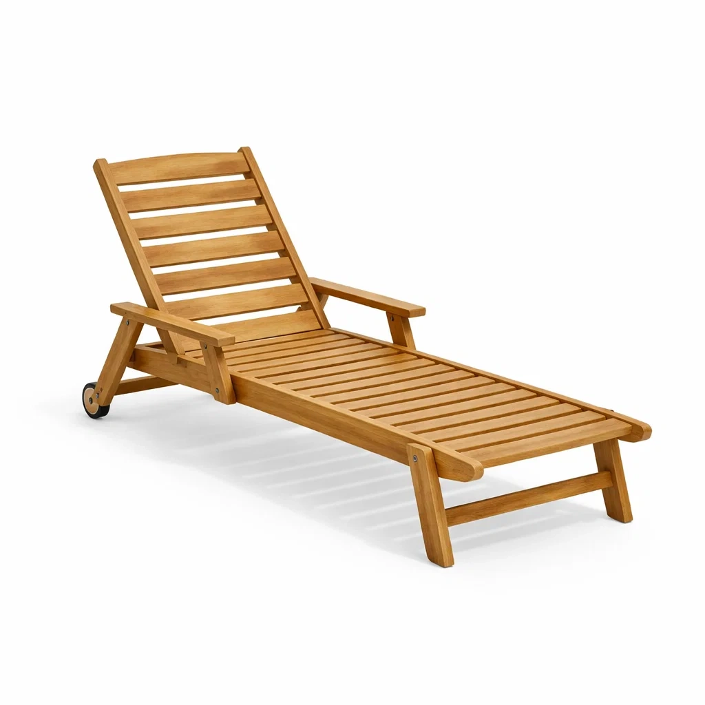 Sdraio da giardino in legno teak-LUXEOASISVIBES