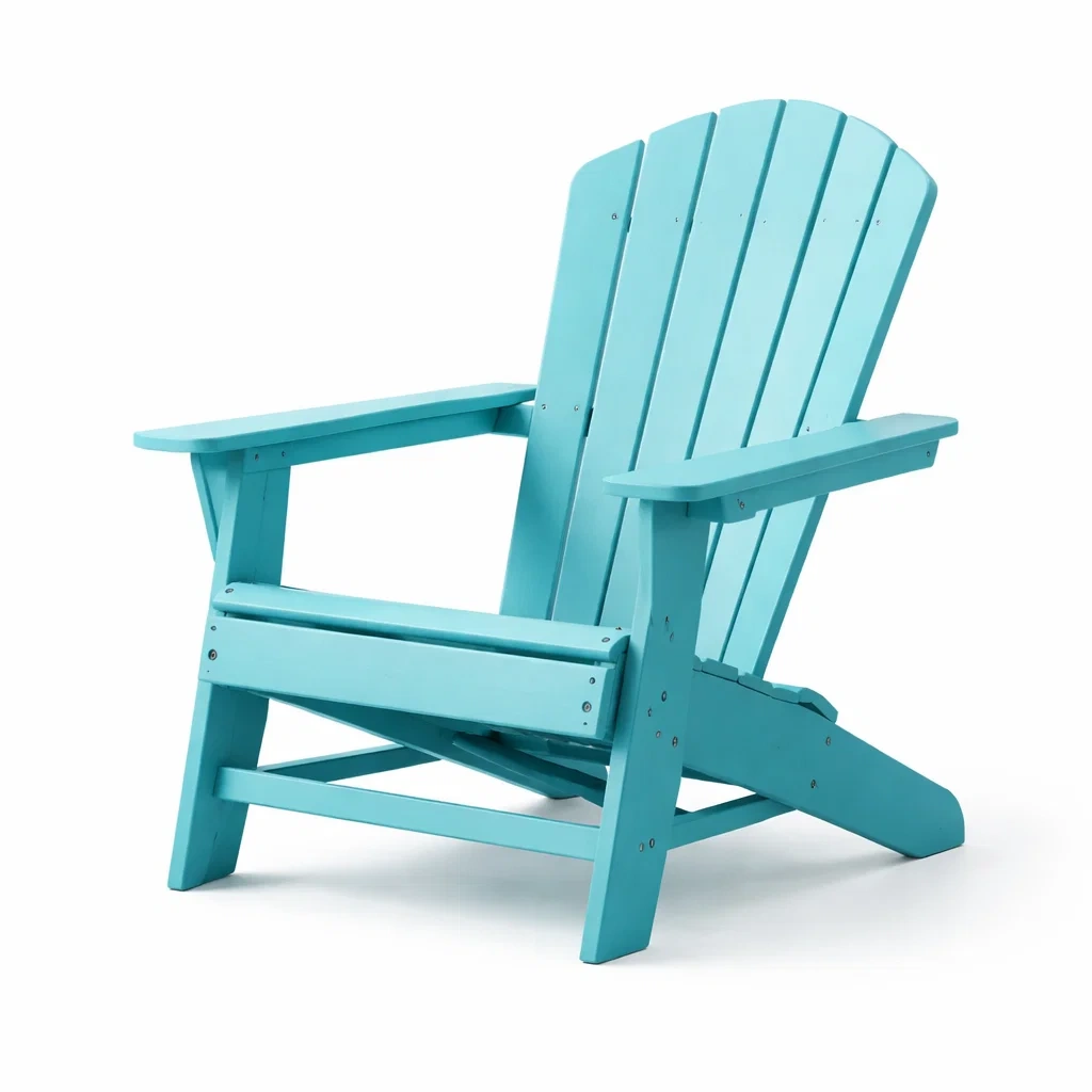 Sedia adirondack in legno azzurra per esterni-LUXEOASISVIBES