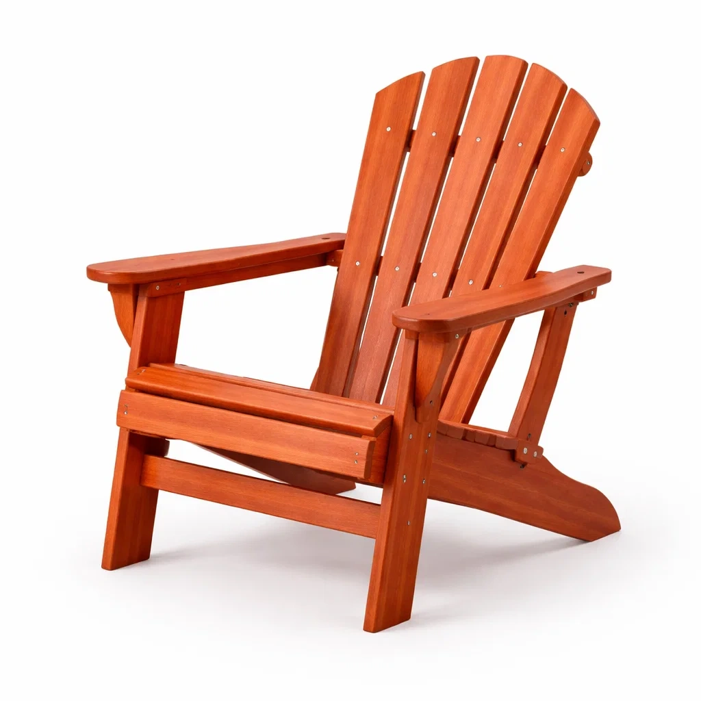 Sedia adirondack in legno massello di eucalipto-LUXEOASISVIBES