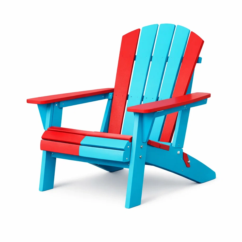 Sedia adirondack da esterno bicolore in plastica hdpe-LUXEOASISVIBES
