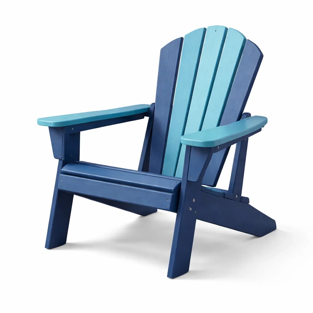Sedia adirondack da esterno in legno composito blu azzurro-LUXEOASISVIBES