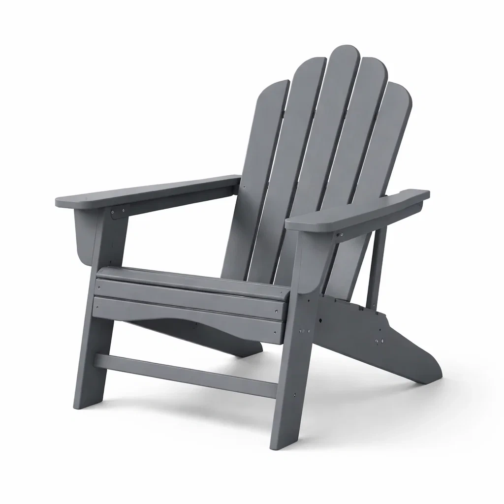 Sedia adirondack in legno di acacia grigio-LUXEOASISVIBES