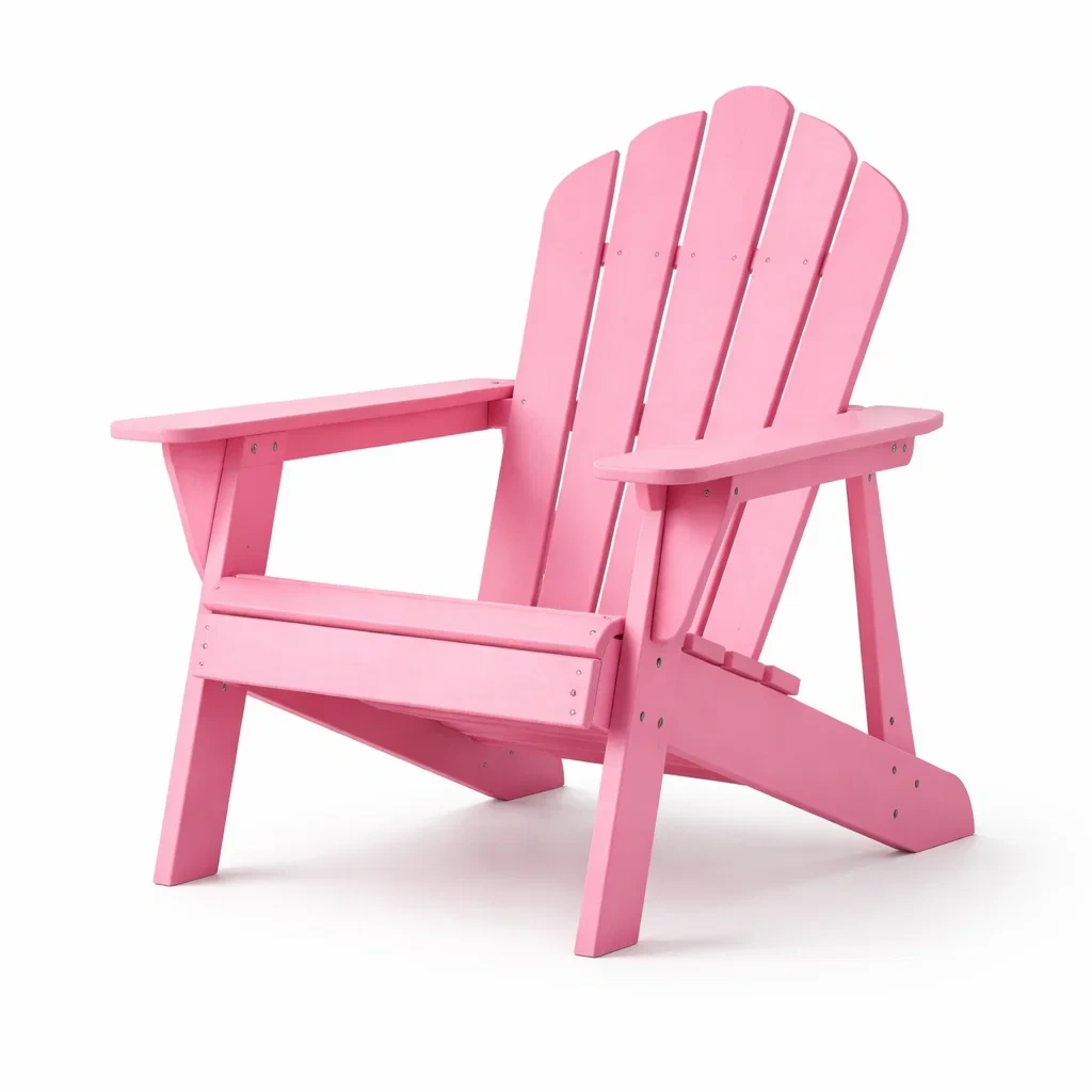 Sedia adirondack per bambini in legno rosa-LUXEOASISVIBES