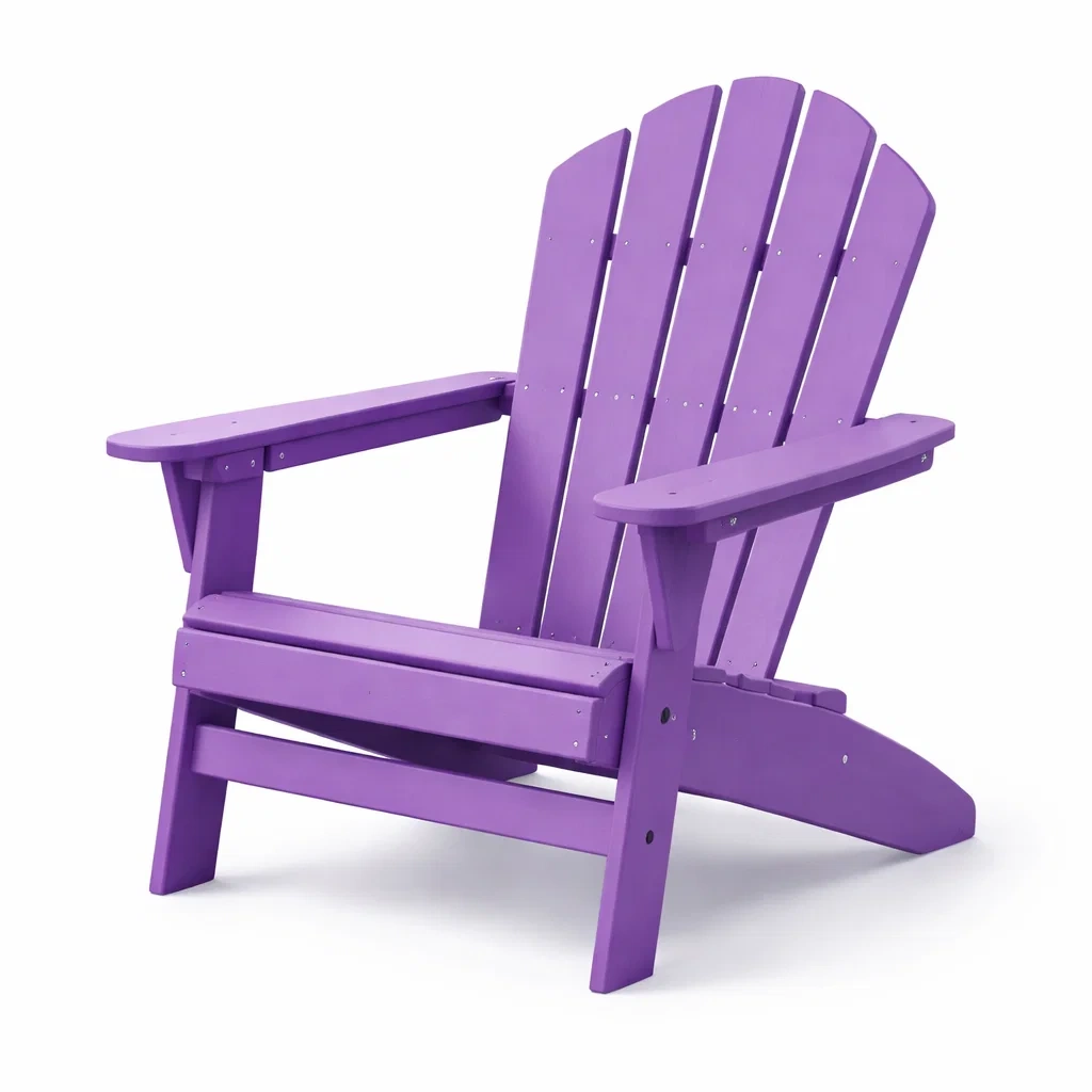 Sedia adirondack in legno di pino viola per esterni-LUXEOASISVIBES