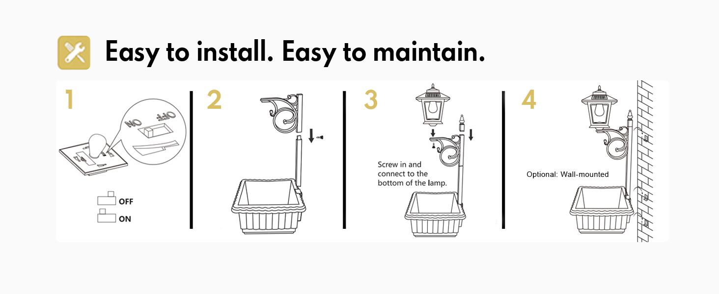 Hoodink 1/2 Pcs Solar Post Light With Planter, Room Decor For Easter Wedding Decorations, Black Post Light, 2 In 1 Outdoor Solar Post Light For Porch Front Door Patio Roadside Decoration Hoodink 1/2 Pcs Solar Post Light With Planter, Room Decor For Easter Wedding Decorations, Black Post Light, 2 In 1 Outdoor Solar Post Light For Porch Front Door Patio Roadside Decoration
