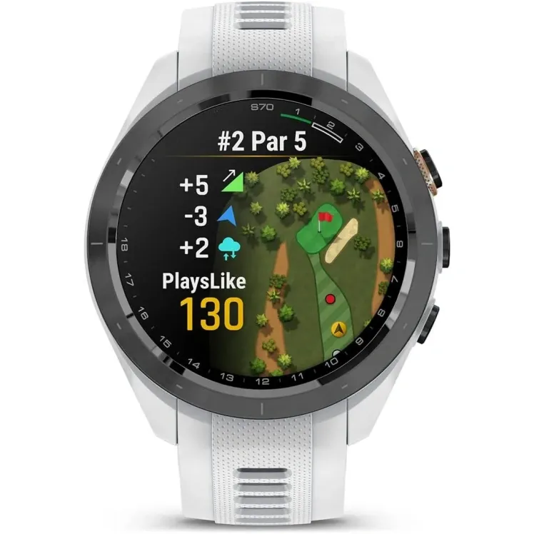 ⊙Spring Sale⛳S70 (White, 42mm) Golf GPS Watch Bundle