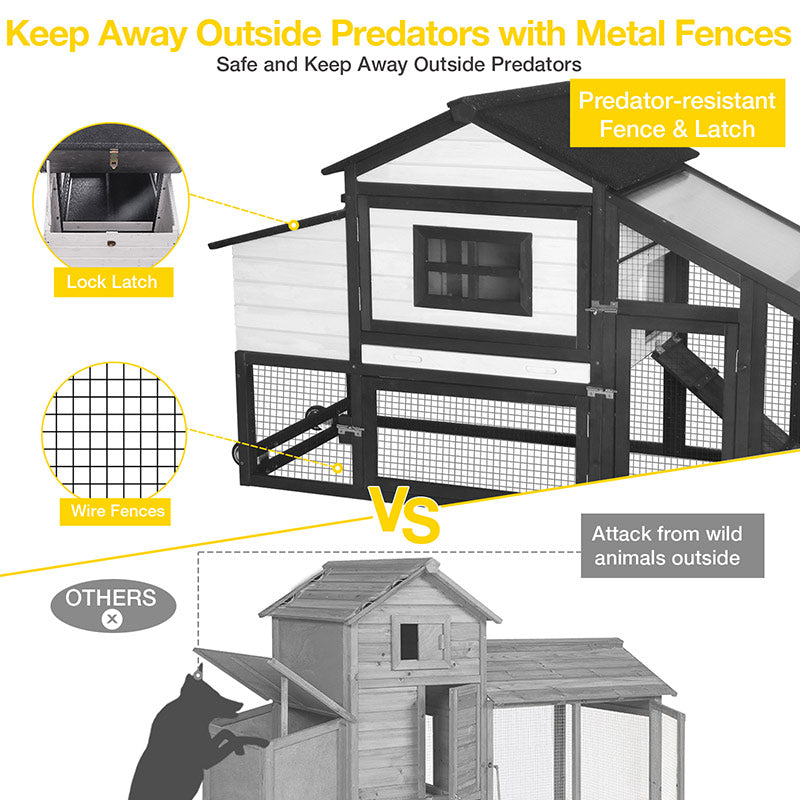 Wooden Chicken Coop on Wheels AIR23, Backyard Chicken Cage for 2-3 Hens