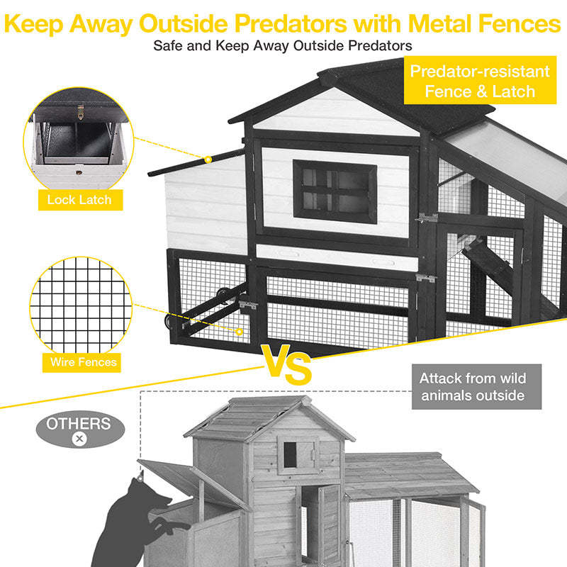 Wooden Chicken Coop on Wheels AIR23, Backyard Chicken Cage for 2-3 Hens