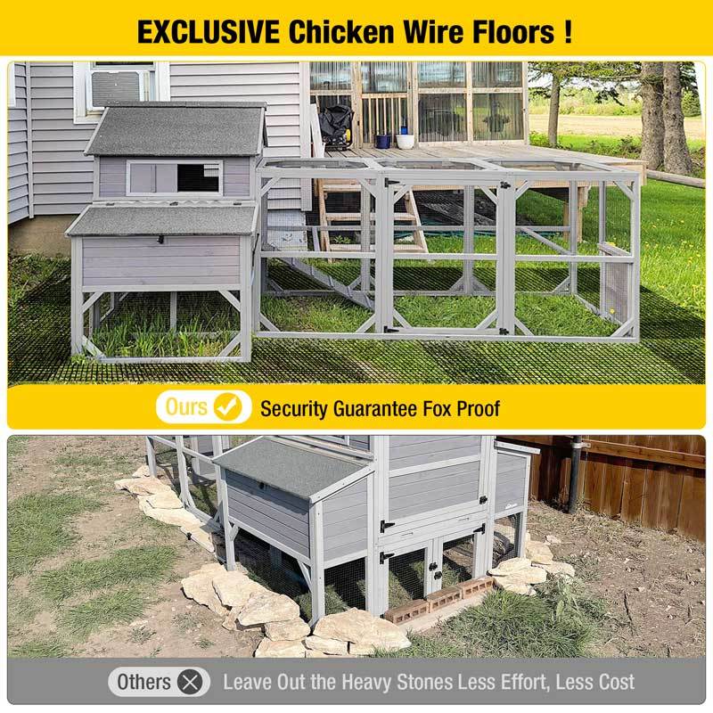 Wooden Chicken Coop on Wheels AIR23, Backyard Chicken Cage for 2-3 Hens