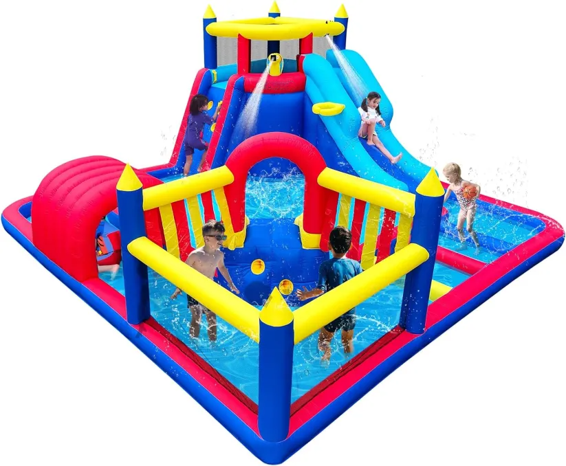 🔥 Limited-Time Deal – Save Up To 80% !Inflatable Water Slide Park for Party Fun,15x15FT,Big Splash Pool