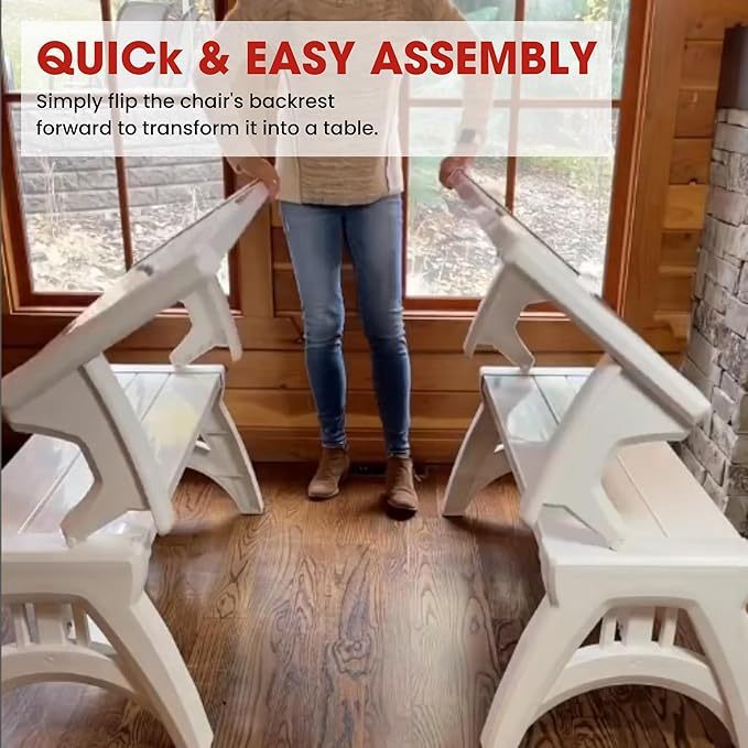 Convert-a-Bench Gen II XL Designer Series Bench-to-Table  Modern Outdoor Patio Furniture Stool Chairs