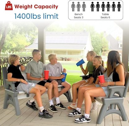 Convert-a-Bench Gen II XL Designer Series Bench-to-Table  Modern Outdoor Patio Furniture Stool Chairs