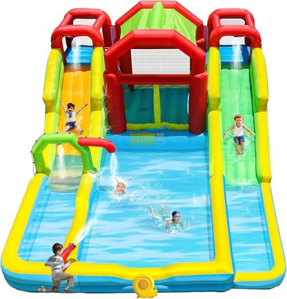 🔥 Limited-Time Deal – Save Up To 80% !Inflatable Water Slide Park for Party Fun,15x15FT,Big Splash Pool