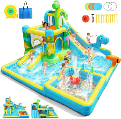 🔥 Limited-Time Deal – Save Up To 80% !Inflatable Water Slide Park for Party Fun,15x15FT,Big Splash Pool