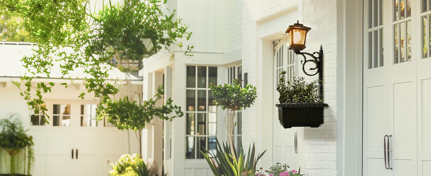 Hoodink 1/2 Pcs Solar Post Light With Planter, Room Decor For Easter Wedding Decorations, Black Post Light, 2 In 1 Outdoor Solar Post Light For Porch Front Door Patio Roadside Decoration Hoodink 1/2 Pcs Solar Post Light With Planter, Room Decor For Easter Wedding Decorations, Black Post Light, 2 In 1 Outdoor Solar Post Light For Porch Front Door Patio Roadside Decoration