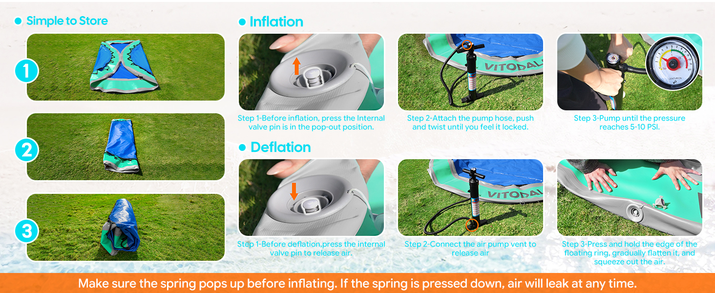 QUICK INFLATION AND DEFLATION FOR YOUR FLOATING RING
