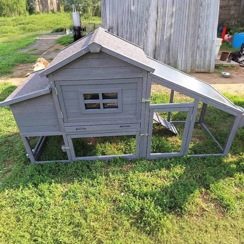 Wooden Chicken Coop on Wheels AIR23, Backyard Chicken Cage for 2-3 Hens
