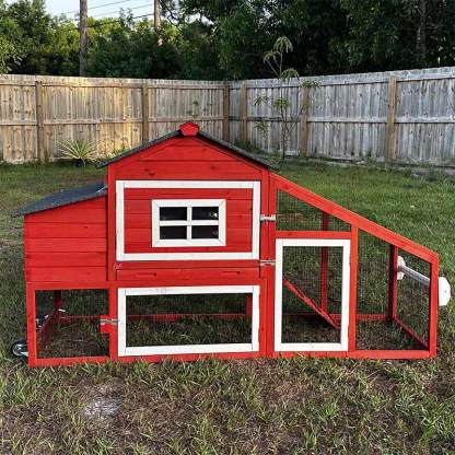Wooden Chicken Coop on Wheels AIR23, Backyard Chicken Cage for 2-3 Hens