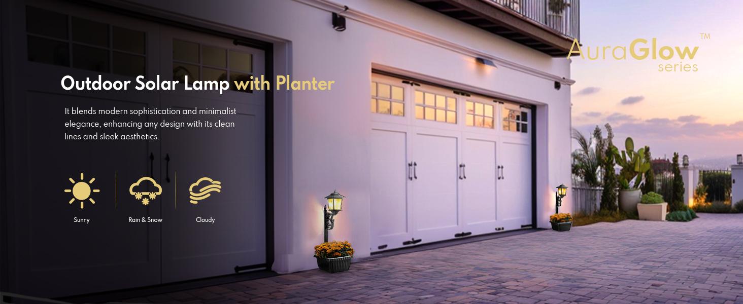 Hoodink 1/2 Pcs Solar Post Light With Planter, Room Decor For Easter Wedding Decorations, Black Post Light, 2 In 1 Outdoor Solar Post Light For Porch Front Door Patio Roadside Decoration Hoodink 1/2 Pcs Solar Post Light With Planter, Room Decor For Easter Wedding Decorations, Black Post Light, 2 In 1 Outdoor Solar Post Light For Porch Front Door Patio Roadside Decoration