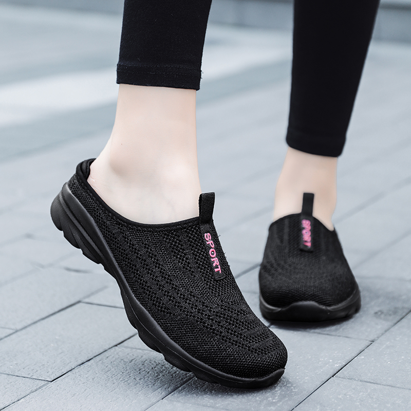 🌸🎉 Trendy Must-Have! Only a Few Left! ✨🥿💫Women's Hiking Lightweight Breathable Non-slip Knitted Flat Thick-soled Slip-on Walking Neuropathy Shoes