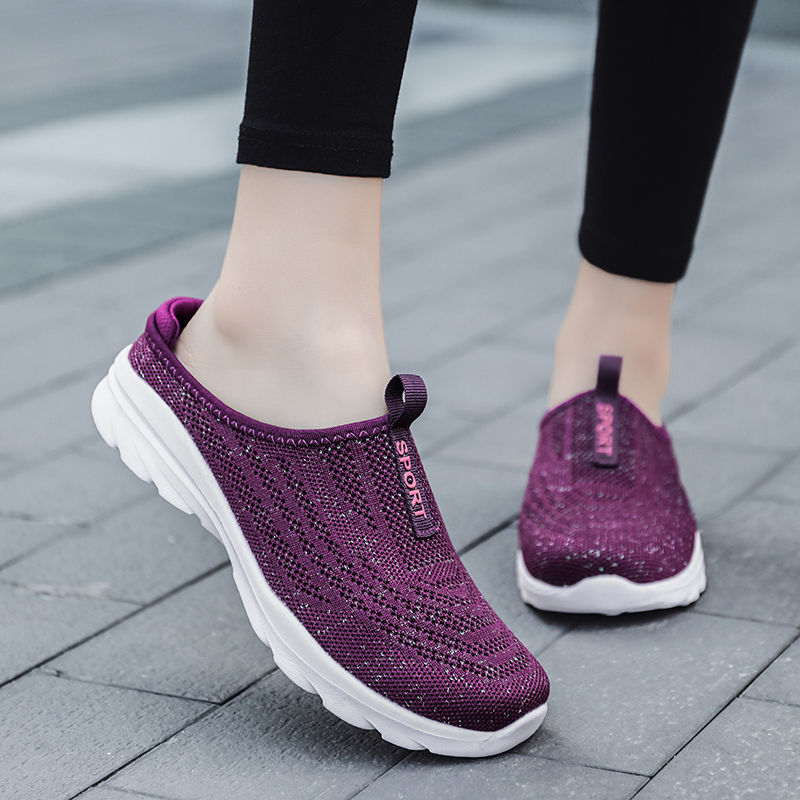 🌸🎉 Trendy Must-Have! Only a Few Left! ✨🥿💫Women's Hiking Lightweight Breathable Non-slip Knitted Flat Thick-soled Slip-on Walking Neuropathy Shoes
