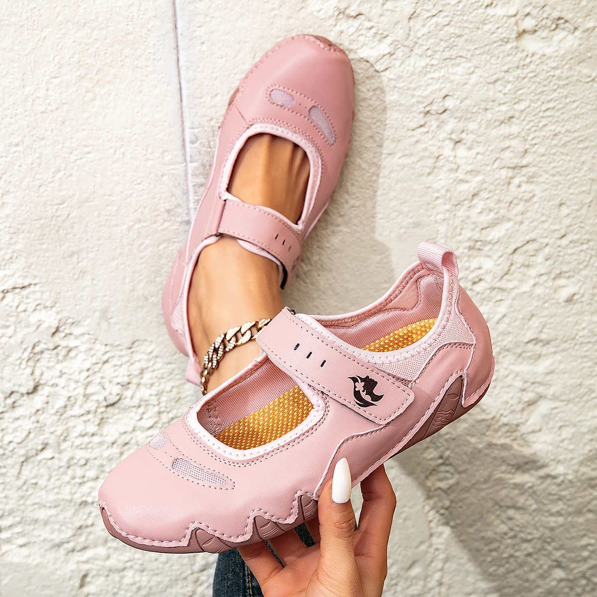 Cross-Border Nurse Sandals Amazon Large Size Mary Jane Women'S Shoes Casual Shoes Summer Sneakers Velcro Mom Shoes