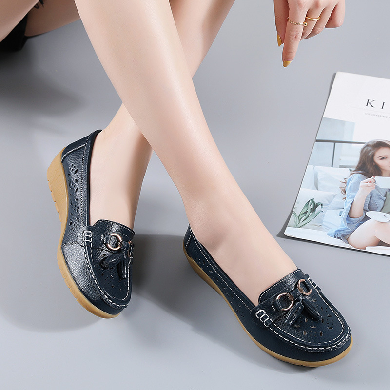 2023 NEW - Women's Hollow Soft Leather Breathable Moccasin Lafers