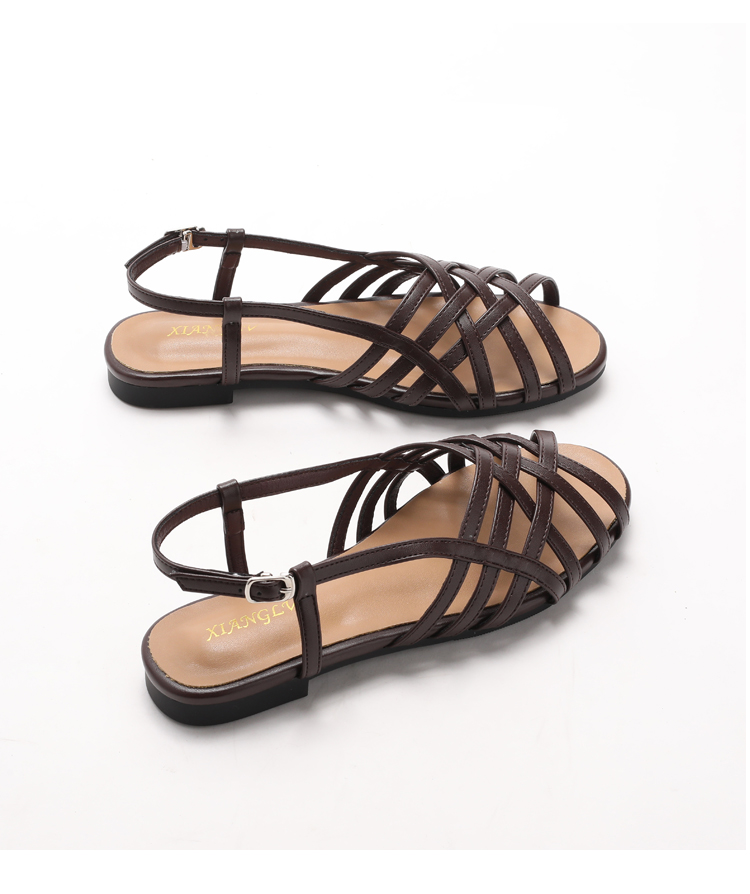 ⏰Last Day!45% OFF 🔥Women's Woven Closed-Toe Flat Sandals, Adjustable Buckle Ankle Strap Roman Shoes for Summer, Beach & Casual Wear