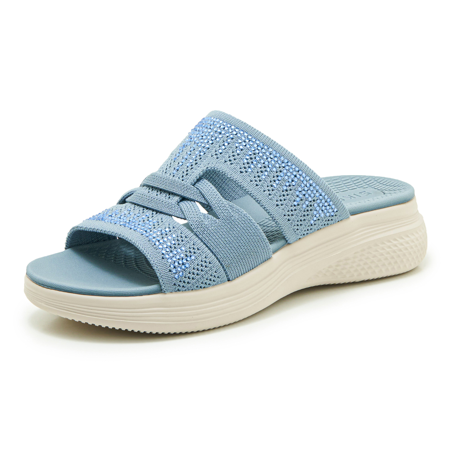 🔥Last Day 60% OFF🔥2026 Rhinestone Woven Slides - Women's Thick-Sole Non-Slip Summer Sandals