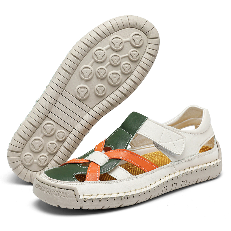 ✨ 2026 New Trendy Design：Chic closed-toe Roman style , perfect for summer fashion，Lightweight Non-Slip Summer Flat Shoes