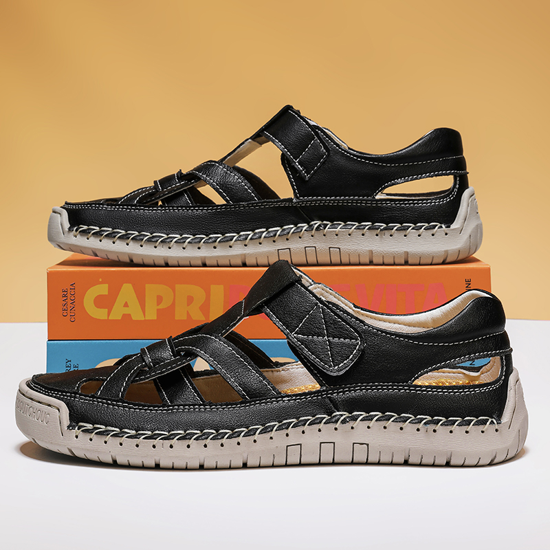 ✨ 2026 New Trendy Design：Chic closed-toe Roman style , perfect for summer fashion，Lightweight Non-Slip Summer Flat Shoes