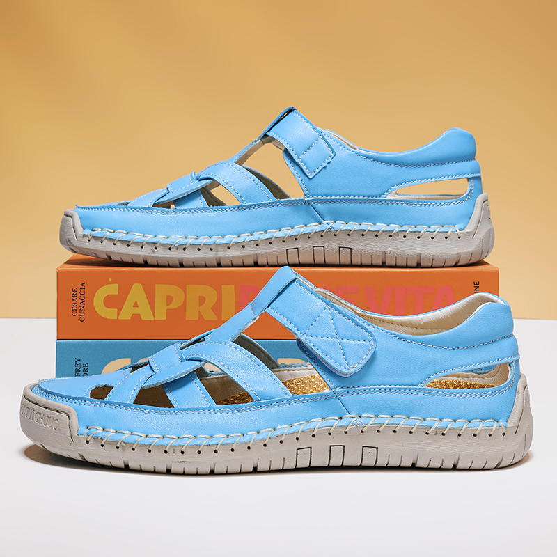 ✨ 2026 New Trendy Design：Chic closed-toe Roman style , perfect for summer fashion，Lightweight Non-Slip Summer Flat Shoes