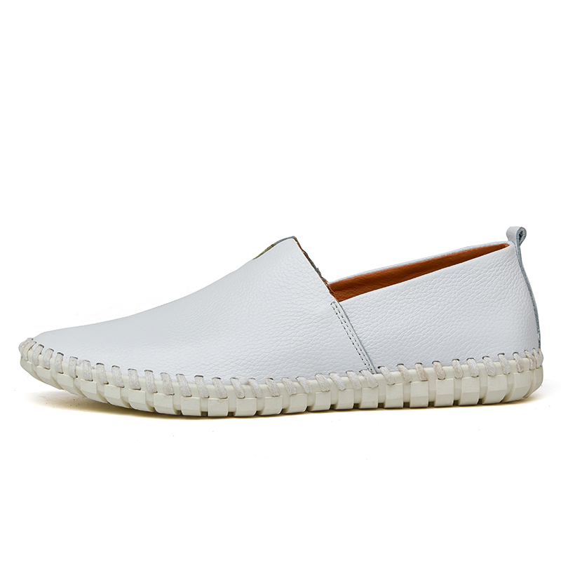 Cross-Border Popular Large Size Men'S Casual Shoes Slip-On Toe-Grain Cowhide Lazy Shoes Leather Shoes 48 Yards 49 Yards 50 Yards