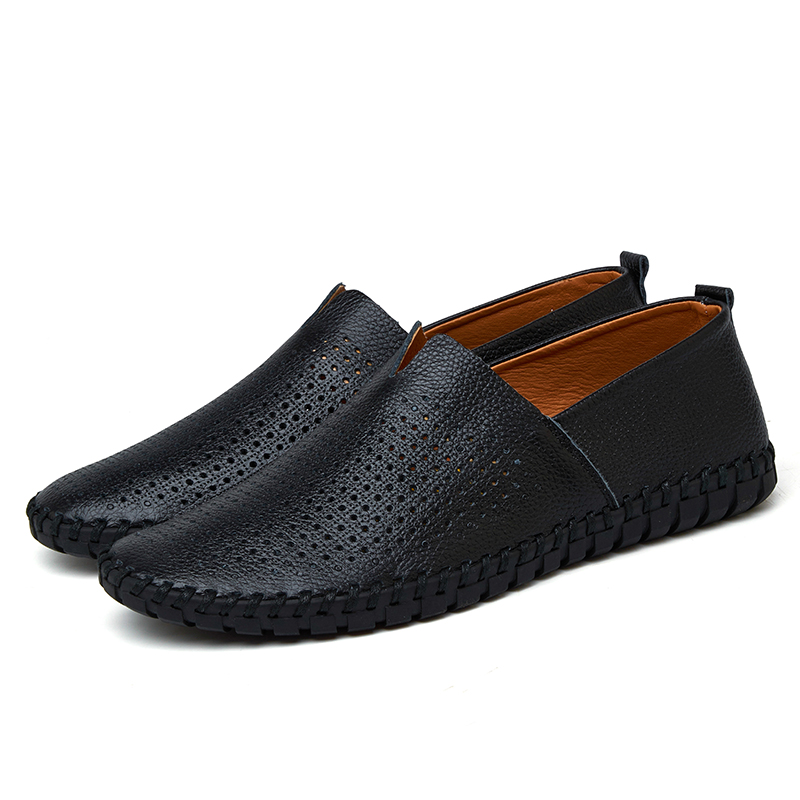 Cross-Border Popular Large Size Men'S Casual Shoes Slip-On Toe-Grain Cowhide Lazy Shoes Leather Shoes 48 Yards 49 Yards 50 Yards