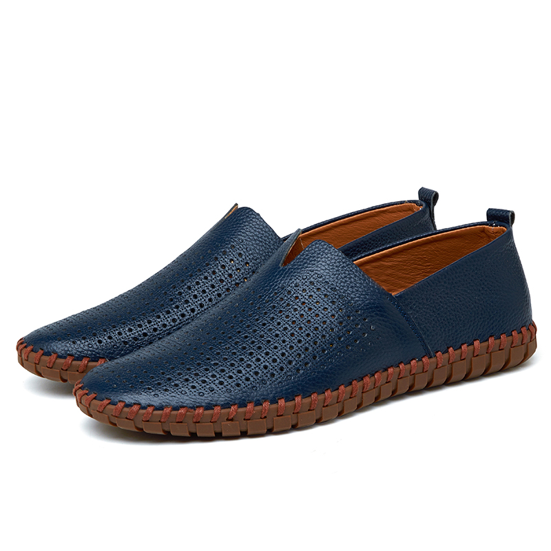 Cross-Border Popular Large Size Men'S Casual Shoes Slip-On Toe-Grain Cowhide Lazy Shoes Leather Shoes 48 Yards 49 Yards 50 Yards