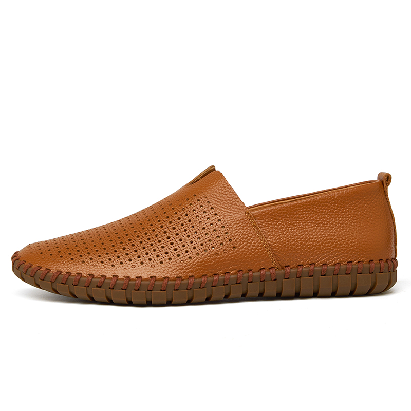 Cross-Border Popular Large Size Men'S Casual Shoes Slip-On Toe-Grain Cowhide Lazy Shoes Leather Shoes 48 Yards 49 Yards 50 Yards