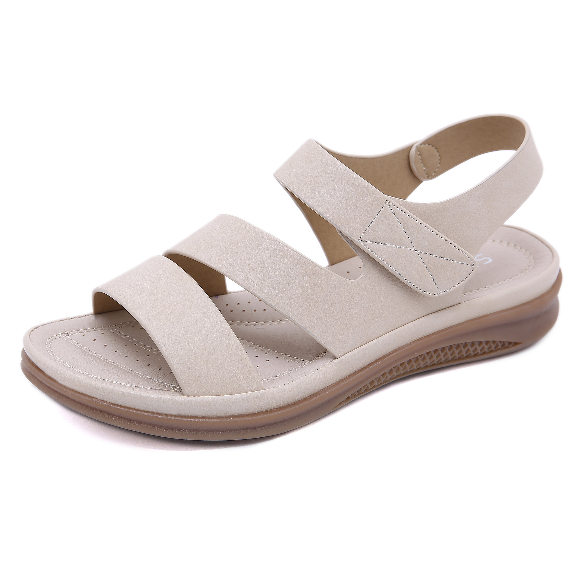 New 2026 European And American Sandals For Women Cross-Border Casual Lightweight Large Size Retro Wedge Comfortable Sandals Drop Shipping