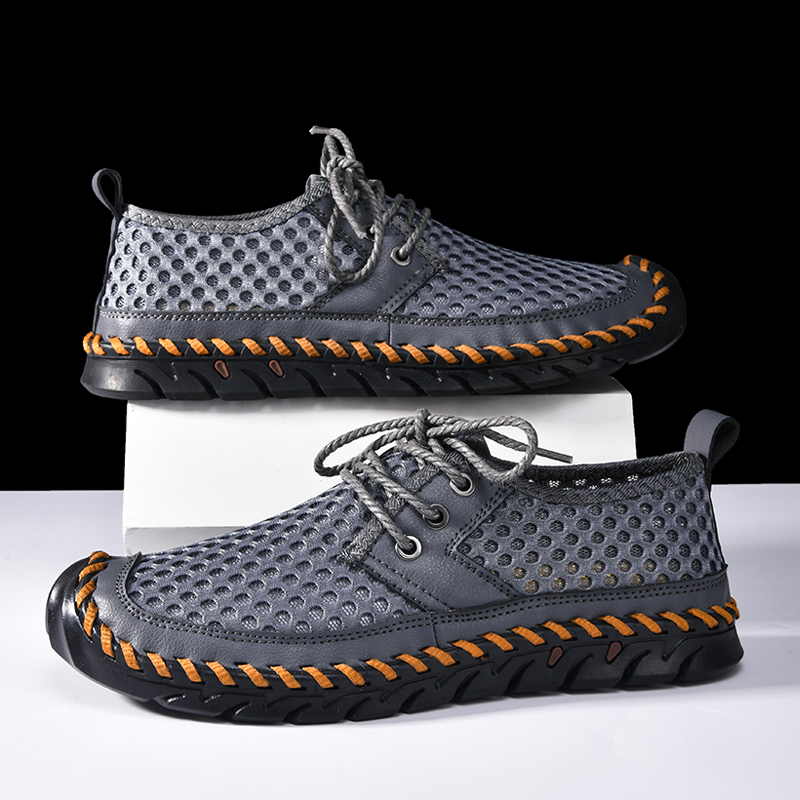 🛡️ Closed-Toe Protection：Men's Quick-Dry Mesh River Trekking Shoes - Breathable Non-Slip Hiking Footwear