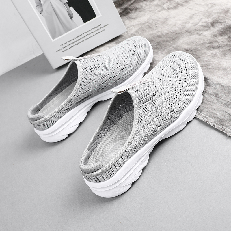 🌸🎉 Trendy Must-Have! Only a Few Left! ✨🥿💫Women's Hiking Lightweight Breathable Non-slip Knitted Flat Thick-soled Slip-on Walking Neuropathy Shoes